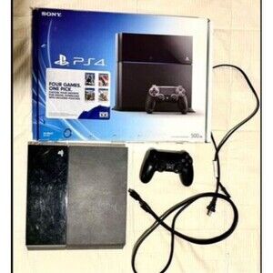 Sony PlayStation 4 500GB Jet Black Console *ORIGINAL BOX + controller/cables